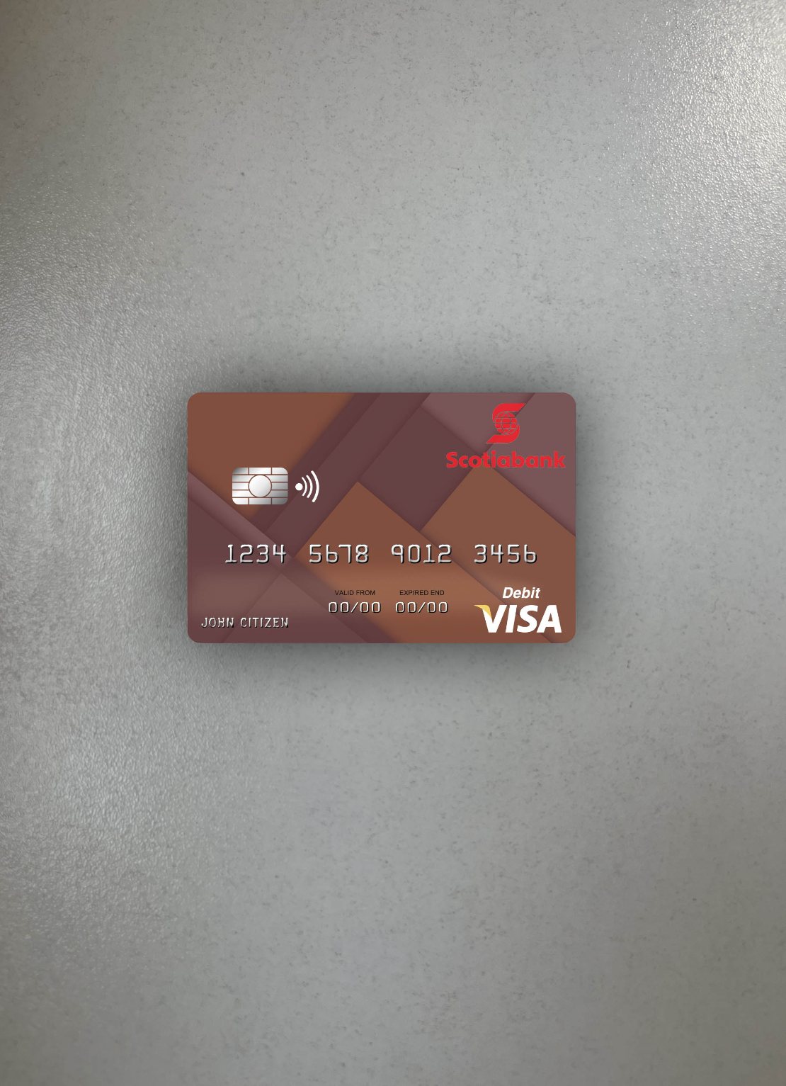 Download Saint Lucia Scotiabank visa debit card photolook front Photoshop template
